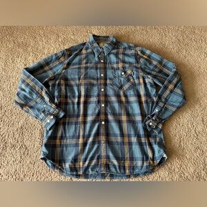 Men’s Timberland Midweight Flannel Plaid Button Up Shirt